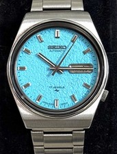 Seiko Automatic Men’s Watch 17 Jewels Blue Texture Dial Japan Made 6309