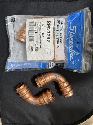 Mueller Streamline RP02747 1-1/8'' OD 90' Long Turn Elbow 4 Pcs 