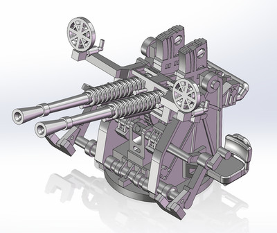 3D printing 1/350 IJN Type96 25mm Twin AA Gun  Unpainted model  (60 pieces)--