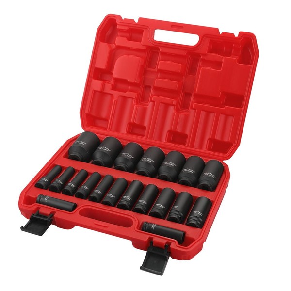 Schlagschrauber Nuss Set 1/2 Zoll 10-38Mm Lang StecknüSse Sechskant 20Tlg-image