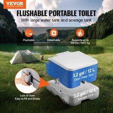 Portable Toilet for Camping with Carry Bag RV Toilet with 3.2 Gal Waste