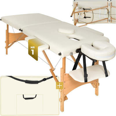 Tectake  Massageliege Klappbar Mit 2 Zonen, Massagetisch Tragbar Mit 5Cm Polster