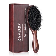 Boar Bristle Hair Brush Detangling Boar  Nylon Bristles for Women Men Kids Hair