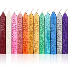 12 Pcs Retro Vintage Sealing Wax Sticks with Wicks for Postage Letter Seal Stamp