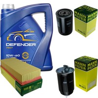 Mann Inspektionspaket 5L Mannol Defender 10W-40 FüR VW Golf II 1.6 D Jetta