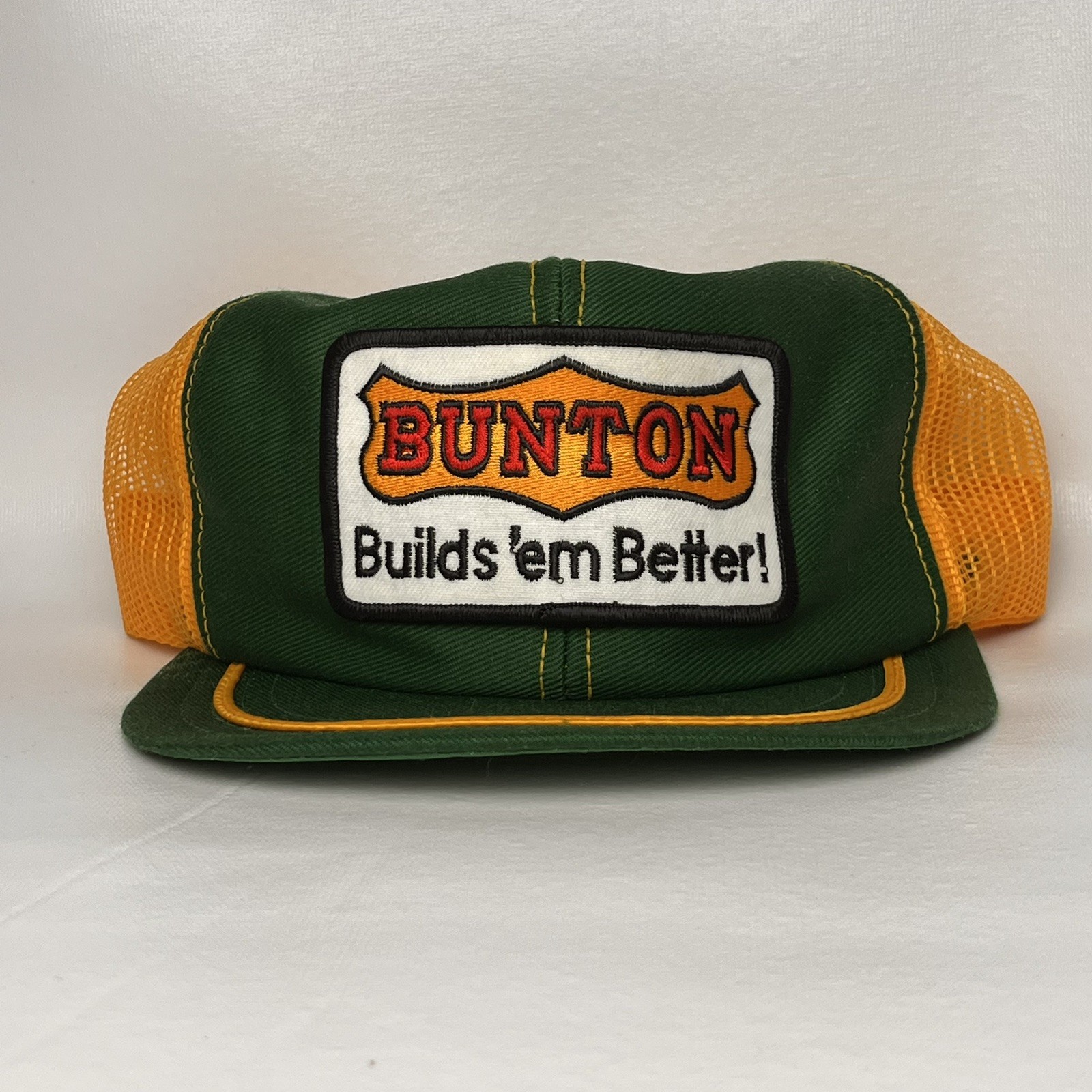 Vintage SnapBack Hat Button Trucker Hat Green Made In USA 1990s