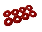 Set of 8 Nylon Plastic M8 x 32mm Tony Kart OTK Countersunk Seat Washers Red