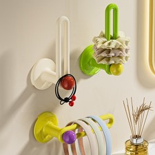 Hair Tie Headband Storage Rack Wall Mount Organizer for Bathroom Green Yellow Wh