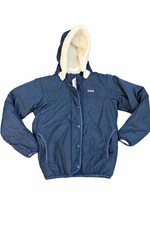 Patagonia Youth XL Jacket Ready Freddy Detach Hoodie Sz 14 Reversible Blue White