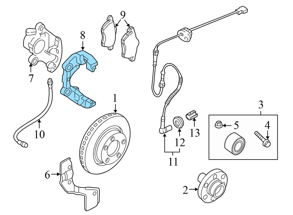DELANTERO - SOPORTE PINZA FRENO - AUDI 100 A4 A6 S4 S6 VW BEETLE GOLF Foto 3 de 4