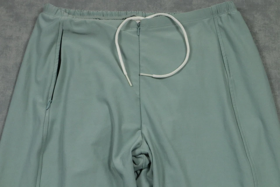 Nike Dri-FIT Pants Womens Small Green Wide Leg Drawstring Zip Pockets Athletic - Image 2 of 4