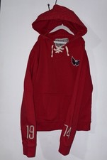 WASHINGTON CAPITALS WOMEN'S LARGE OLD TIME HOCKEY NEWBURY COLLECTION RED HOODIE!