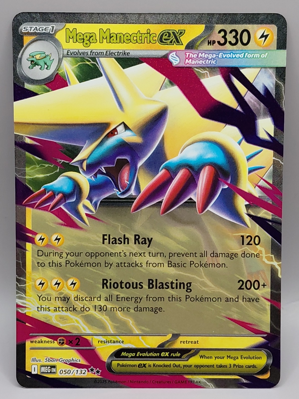 Pokémon TCG Mega Evolution Mega Manectric Ex 050/132 Double Rare NM