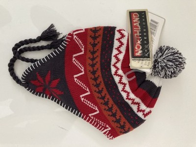 Northland Strickmütze rot,  weiß Peru Cap Gr. L/XL