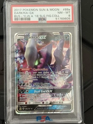 Darkrai GX 88a/147 Burning Shadows PSA 8 NM-MT 2017 Alternate Art Alt