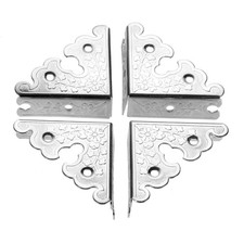 dophee 4Pcs Decorative Corner Protectors, Retro Style Edge Safety Silver