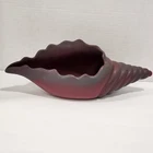 Van Briggle Pottery Conch Shell Bowl Mulberry Red Colorado Springs Signed 12 in