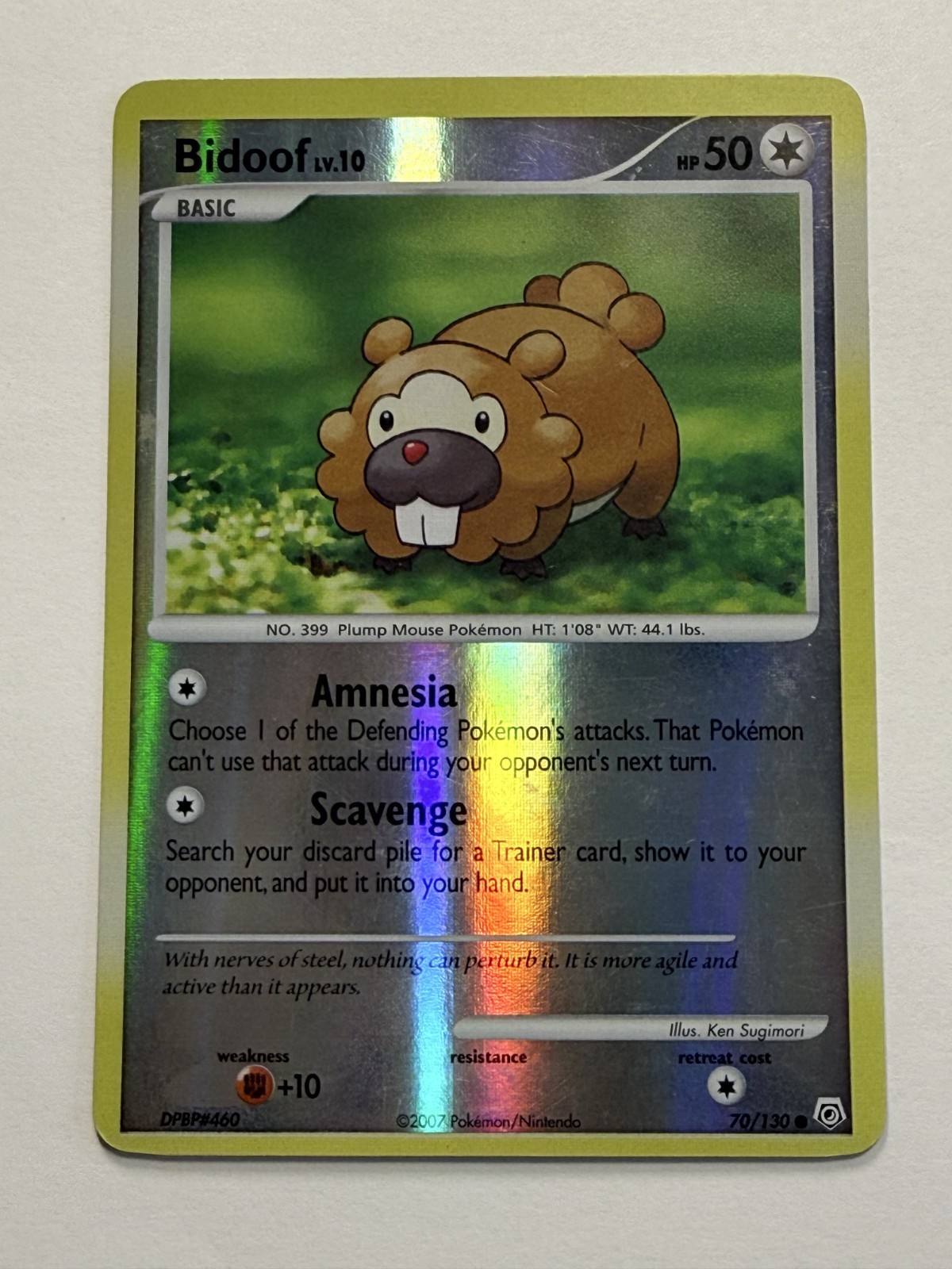Bidoof 70/130 Diamond & Pearl 2007 Reverse Holo Pokémon LP