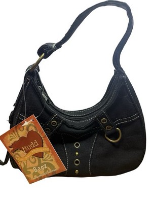 New With Tags Vintage Y2K Black Mudd Bagz Brand Purse hobo top