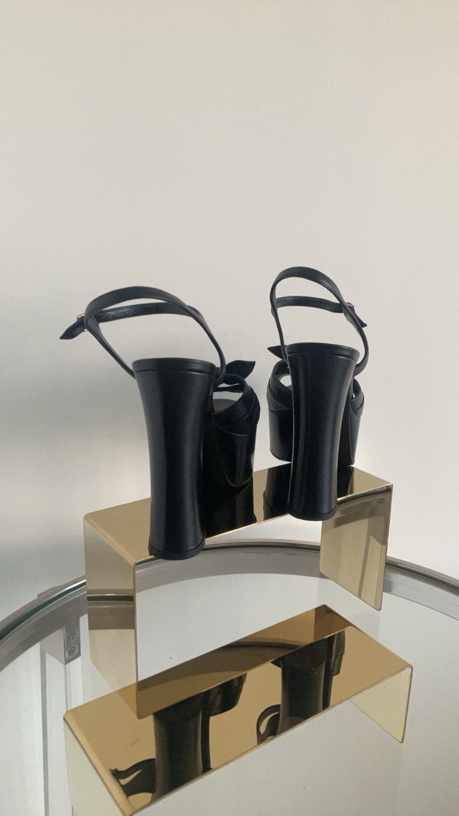 $1050 SAINT LAURENT sandali neri plateau annodati in pelle taglia 37EU