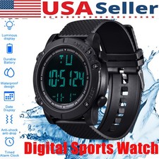 Waterproof Digital Sports Watch LED Backlight Military Tactical Men's Wristwatch