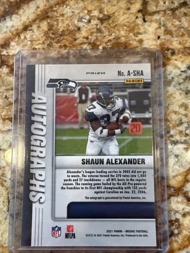 Mosaic Shaun Alexander 2021 automático #A-SHA Seahawks - Imagen 2 de 2