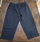 NWT Eileen Fisher 3X Black Pull On Side Zip Slim Ankle Pants 134286