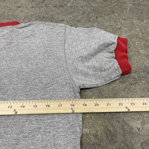Vintage 90s St Louis Cardinals Baseball Gray Ringer T-Shirt Size Large Fit Small - Picture 7 of 8