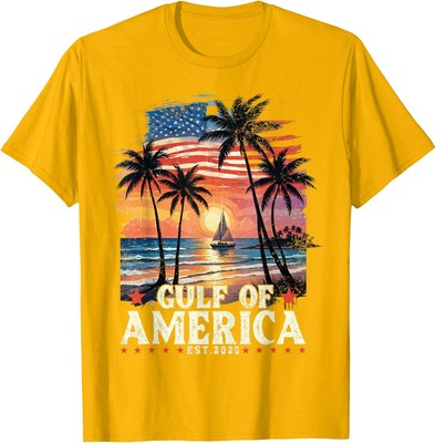 Gulf Of Us America Est 2025 Retro Vintage Beach Unisex T-Shirt