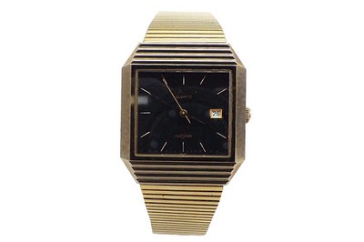 RADO DiaStar 105.9501.3 Quartz Gold-Plated Watch Good From Japan