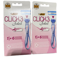 2-Bic Click3 Soleil Razor Handle plus 6 Cartr...