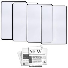 4 Pcs Page Magnifier Sheet 3X Optical Plastic Lens Bookmark Flat Magnifier