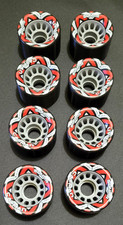 Radar Cayman 62mm X 43mm Red Black Quad Roller Derby Wheels Lot Of 8