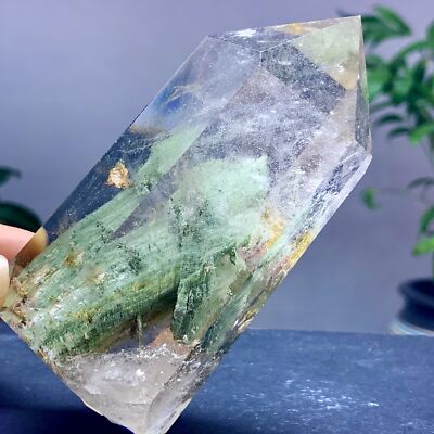 264G Natural high-quality transparent green Garden Quartz crystal