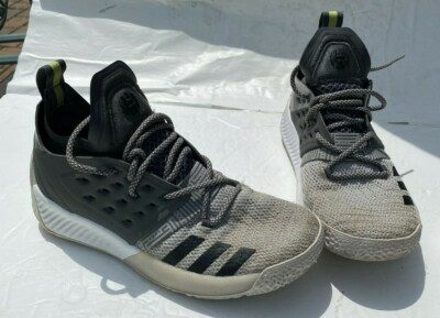 Adidas Men Harden Vol 2 Basketball Shoe Gray AP9842 Lace up Mid Bounce Mesh 6.5 