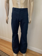 NEW UNISSUED US NAVY DENIM UTILITY TROUSERS FLARED BELLBOTTOM DUNGAREES 44 REG