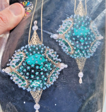 Holiday Industries INDENTED SPARKLER Green Sequin Bead Christmas Ornament Kit