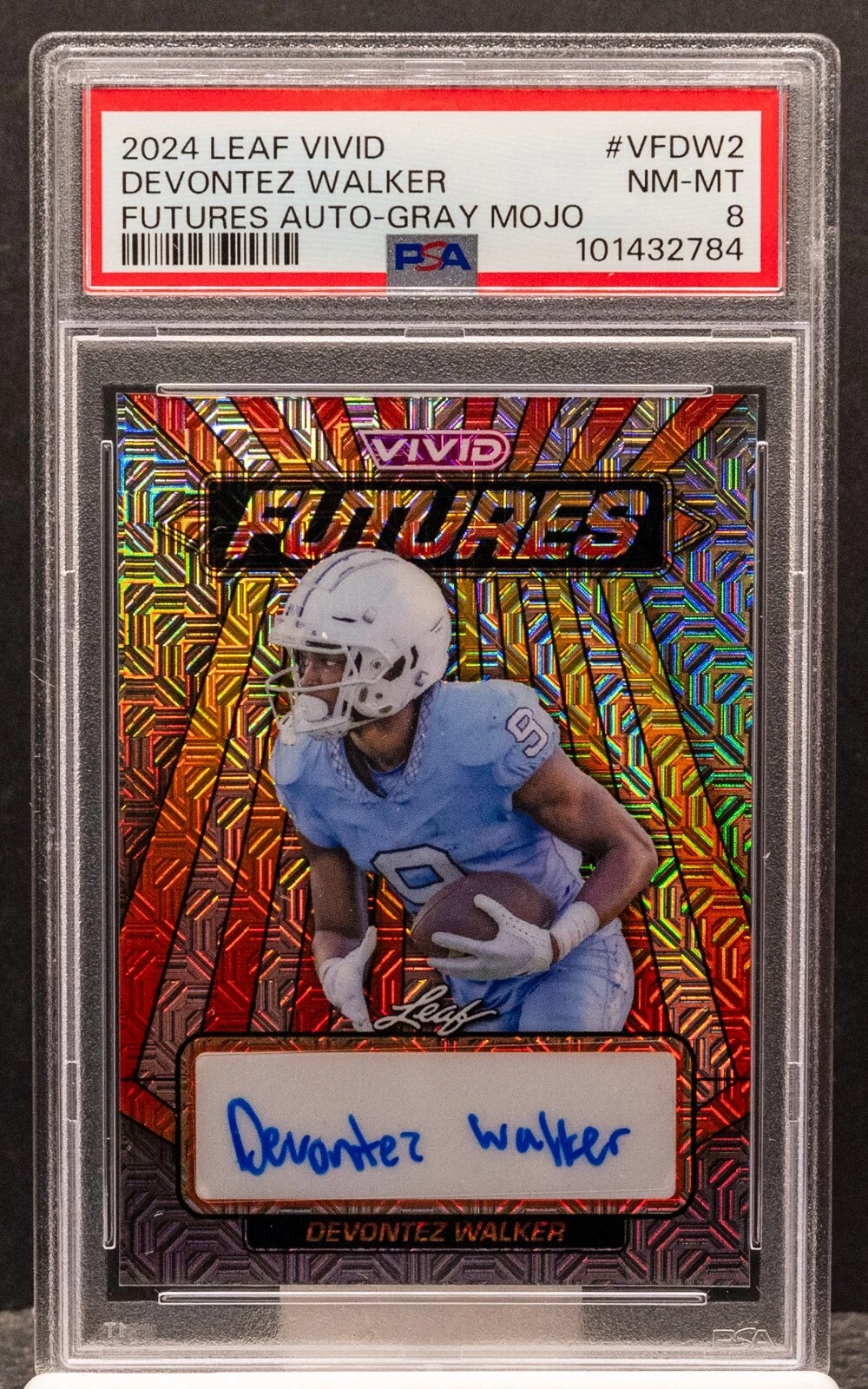 Devontez Walker Leaf Vivid Vivid Futures Autographs #VFDW2 Gray Mojo