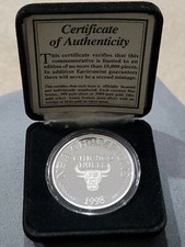 Chicago Bulls 1998 NBA Champions 1 troy oz .999 fine silver 109.65 per troy oz