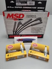MSD 32813 Black Wires & 8 NGK TR55GP Platinum Spark Plugs LS Corvette Firebird