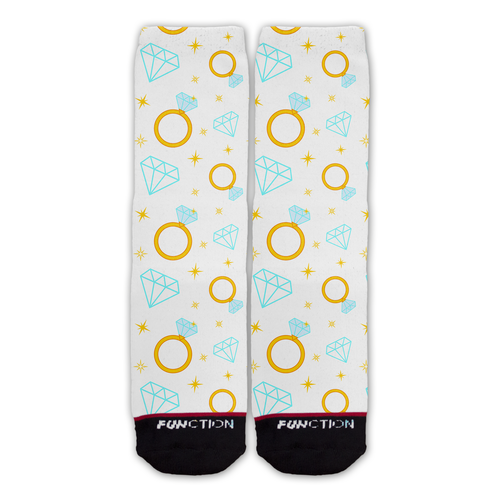 Funktion - Hochzeit Braut Ringe und Rauten Muster Mode Socken Bachelorette - Bild 17 von 24