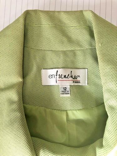 enFrench of Paris Lime Green Jacket & Pencil Skirt Suit, Size 12 - Picture 3 of 6