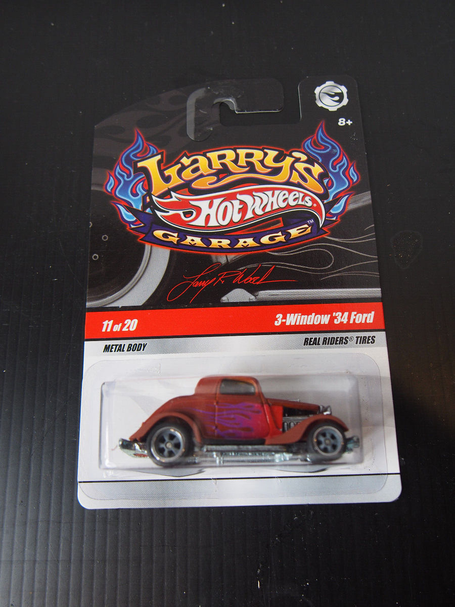 Hot Wheels LARRY's GARAGE 3 Window 34 Ford w REAL RIDERS | eBay