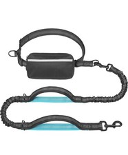 iYoShop Hands Free Dog Leash with Zipper Pouch Dual Padded Handles Black LG NWT