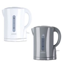 LIVIVO 1L Travel Kettle White, Grey Compact Electric Kettle 4 Cup Cordless 1000W