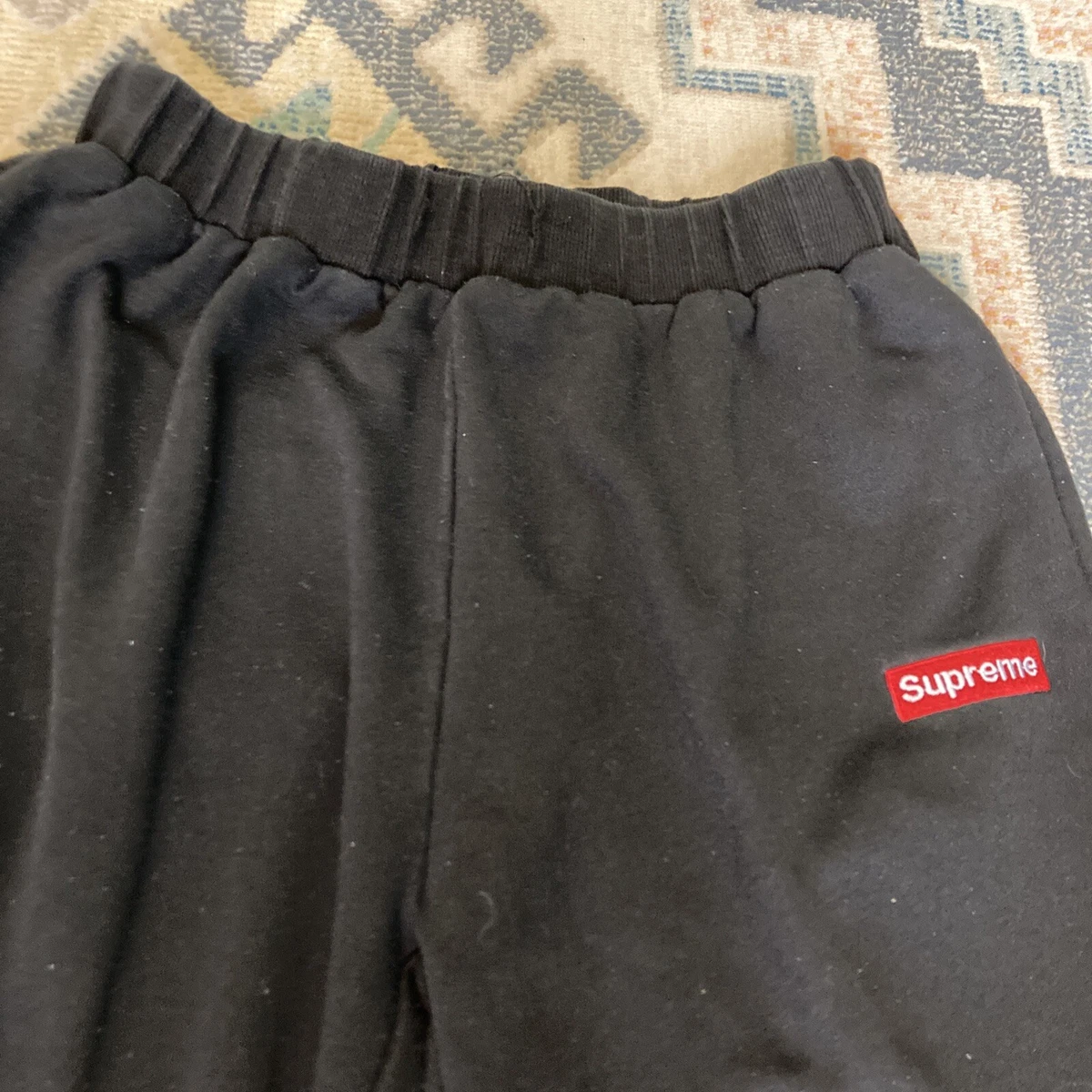 Supreme Sweatpants Joggers Black Embroidered Size Womens XXL