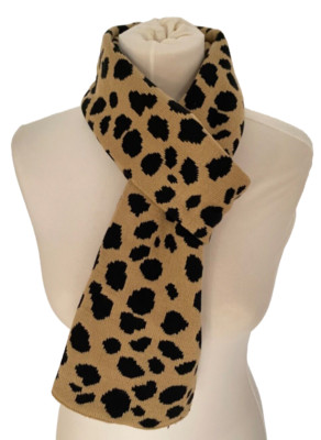 Schal Tuch Wendeschal Scarf Damen Animal Print Schwarz Beige Leopard PIA ROSSINI