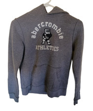 Abercrombie Athletics Kids Medium Med Gray Hoodie Pull Over Bulldog 92