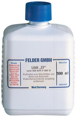 Felder Lötöl ST Flussmittel für Stahl VA  Weichlöten Löten Lötmittel 500 ml 