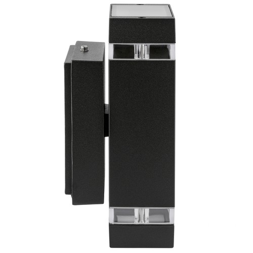 LED Wandleuchte außen UP DOWN schwarz Fassadenlampe IP44 mit 2x GU10 5W warmeiß - Bild 2 von 7